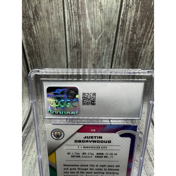 2024-25 Topps Finest Uefa CC Justin Oboavwoduo #112 Rose Gold Mini Diamond /50 - Picture 9 of 10